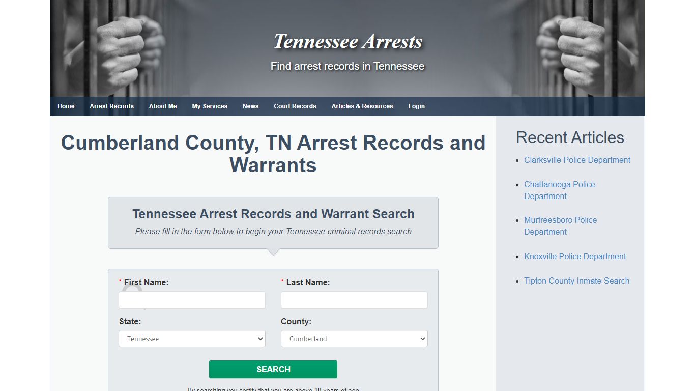 Cumberland County, TN Arrest Records and Warrants