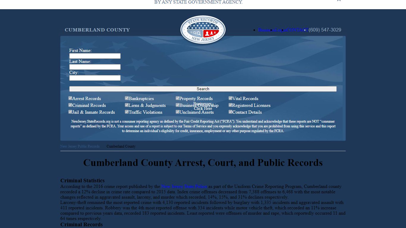 Cumberland County Arrest, Court, and Public Records